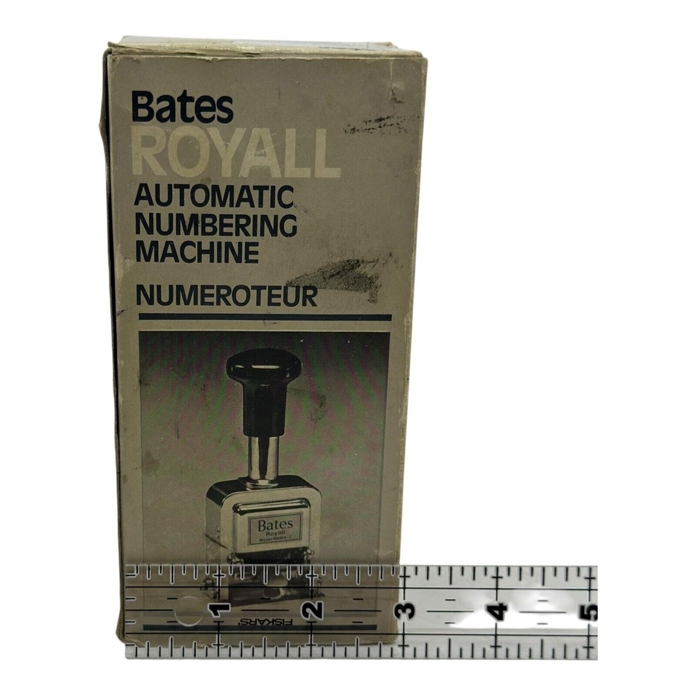Bates Royall Automatic Numbering Machine Model RNM 6-7 Vintage Metal Stamper - Picture 12 of 12